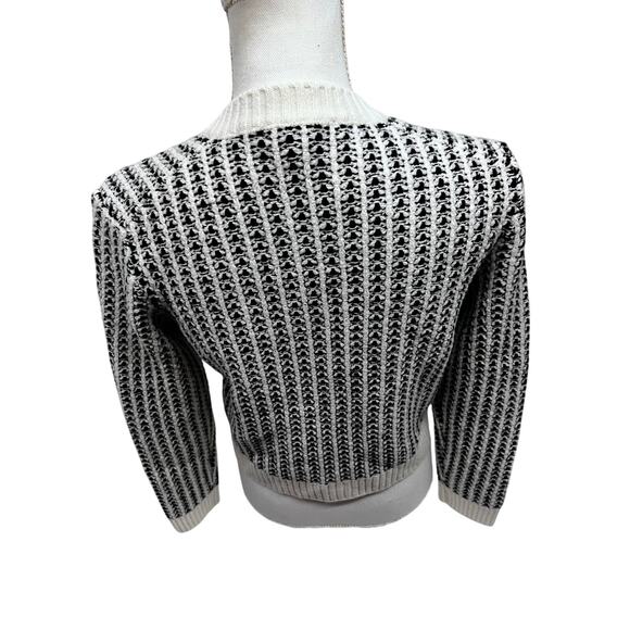 Maje Vintage Wool Beige Black Striped Button Up Sweater Cardigan Small - Picture 5 of 11